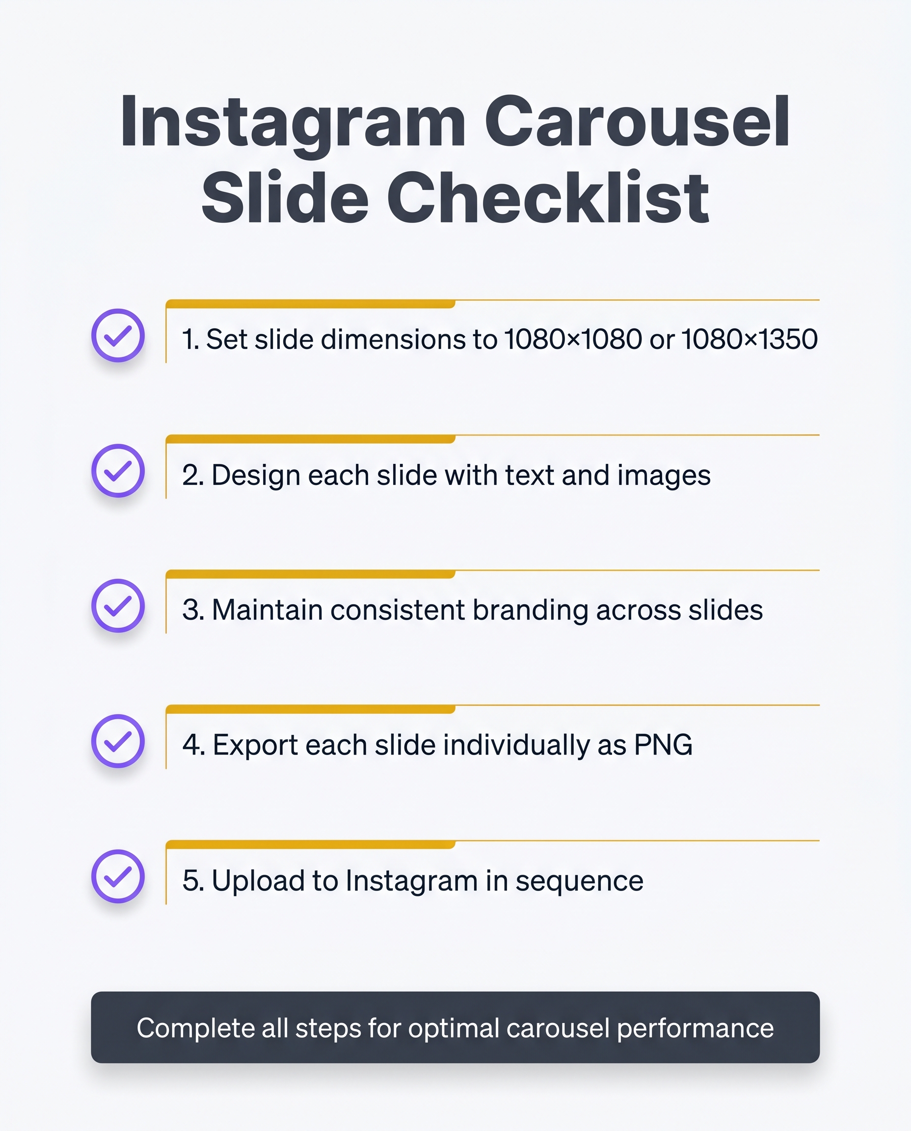 Google Slides and PowerPoint carousel creation checklist for Instagram