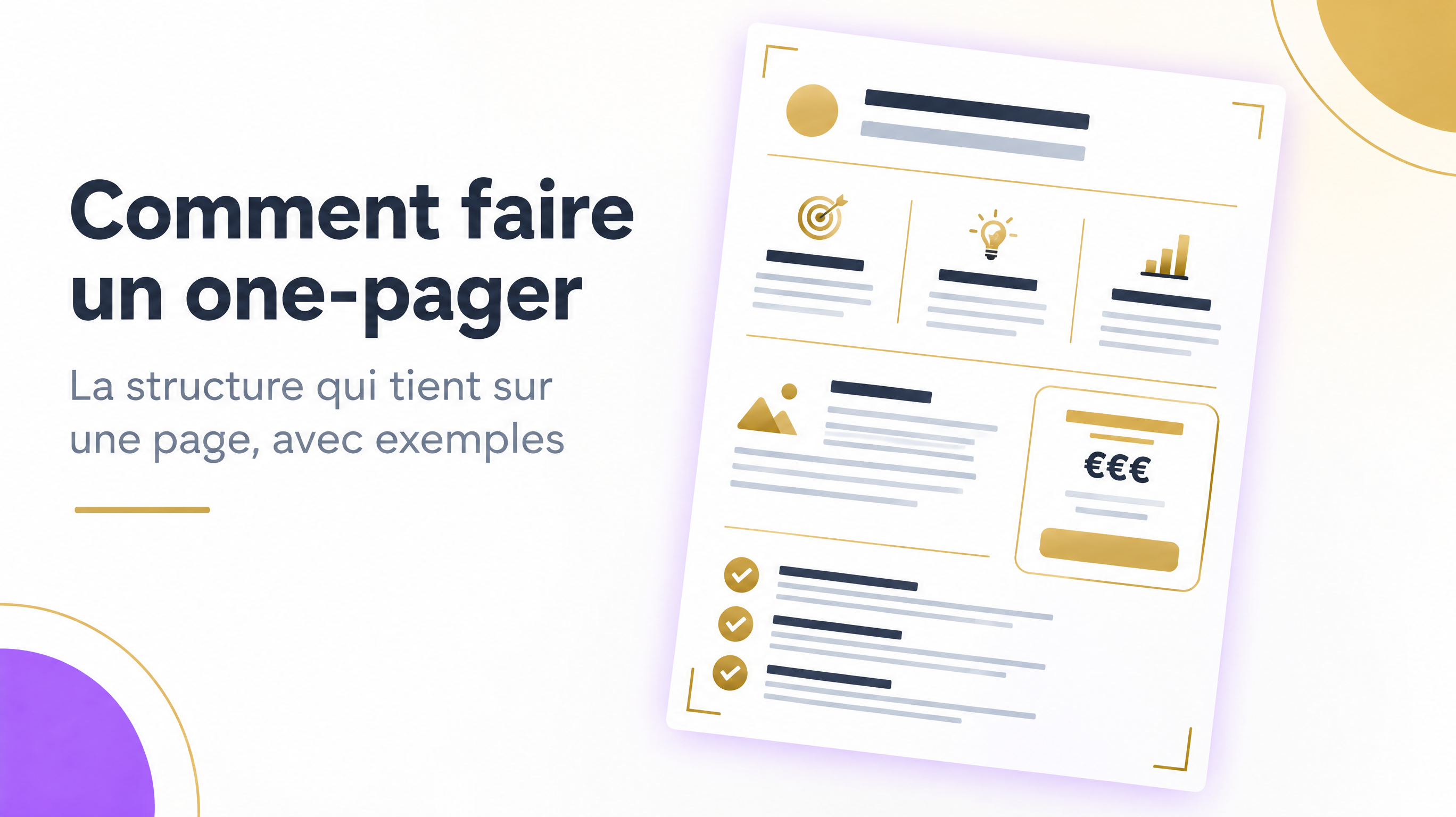 Comment faire un one-pager professionnel : un document d’une page organisé en blocs clairs