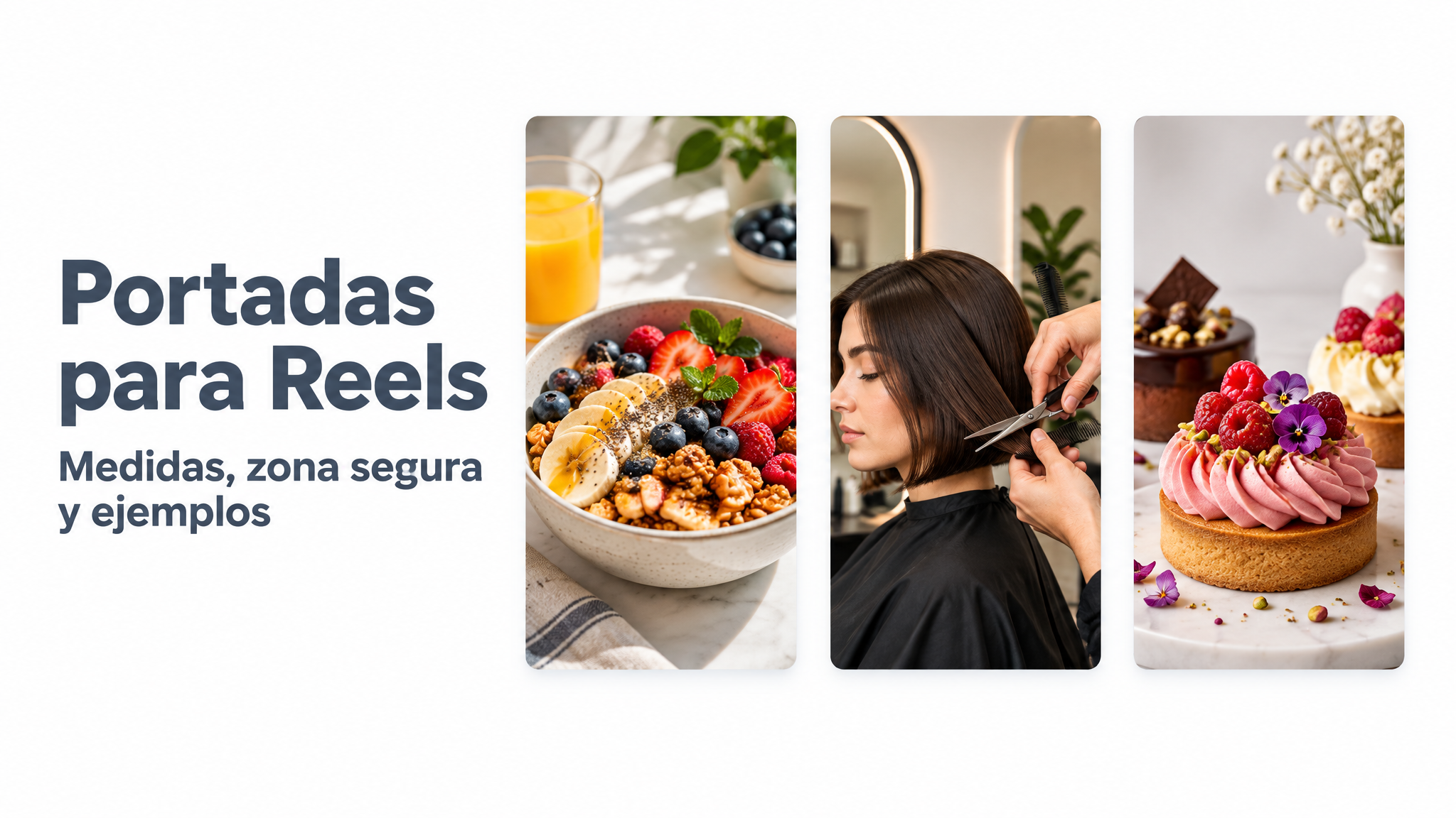 Portadas para Reels: cuadrícula de perfil de Instagram con portadas verticales de estilo coherente