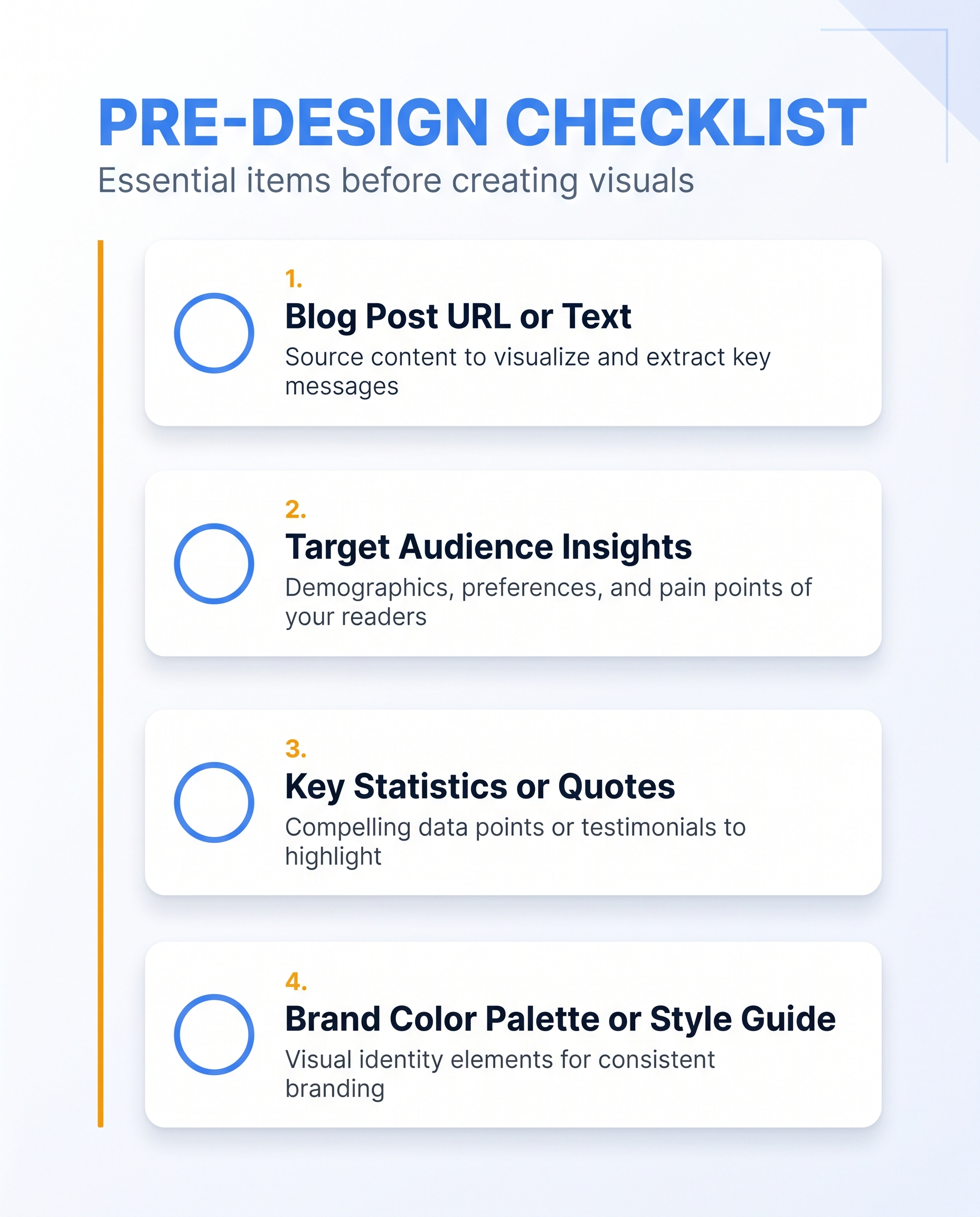 Checklist for preparing blog content before creating an Instagram carousel