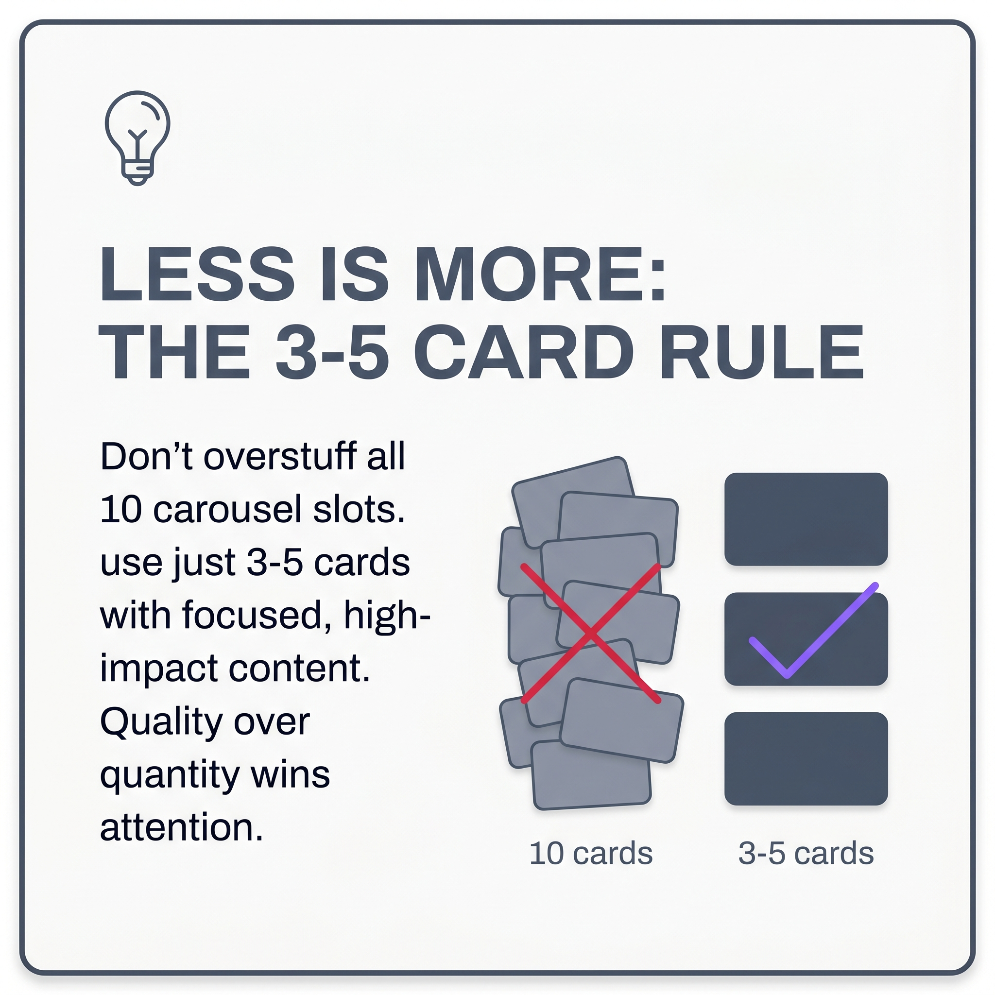 Common Facebook carousel ad mistakes: overstuffing, inconsistency, weak headlines