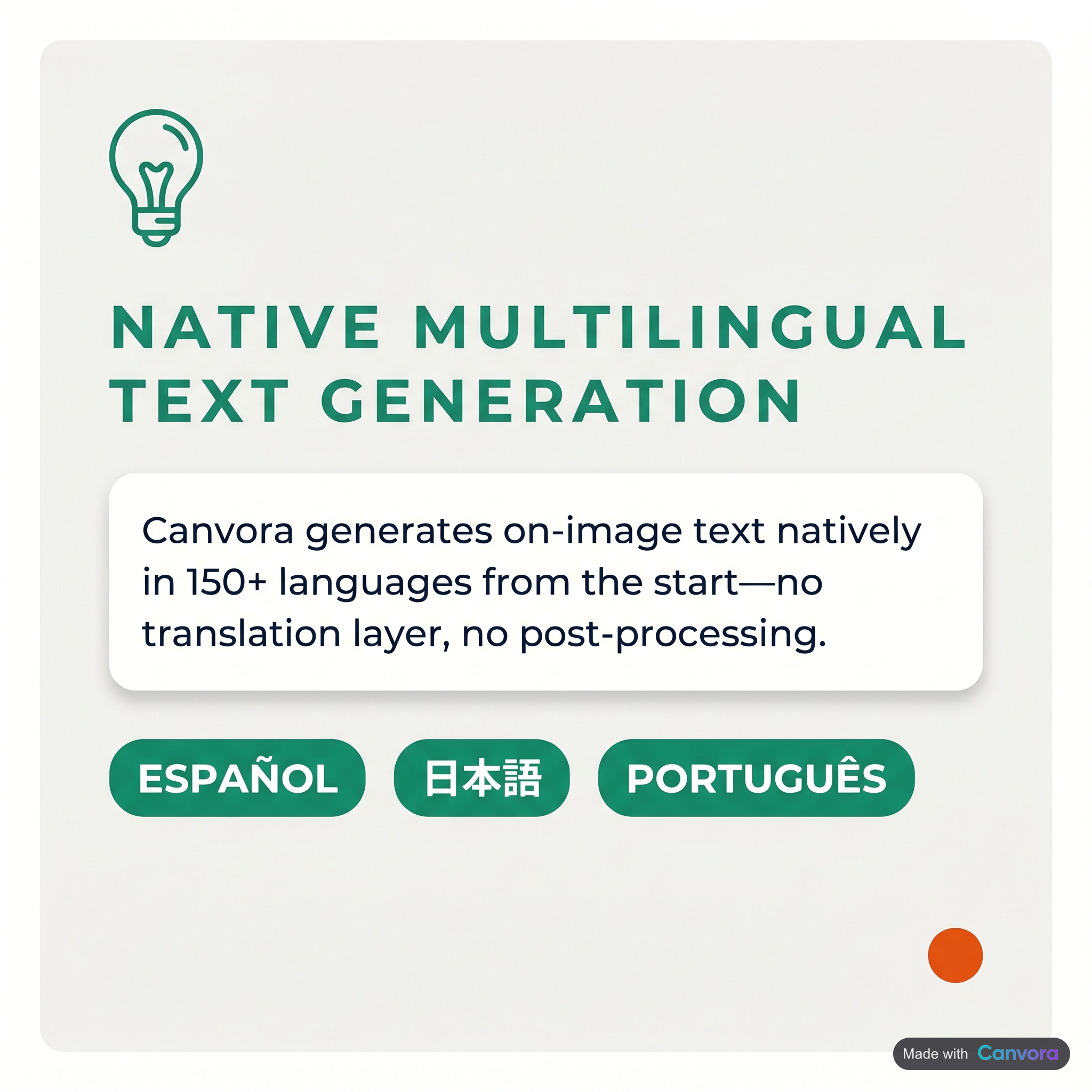 Canvora multilingual content generation in 150+ languages natively